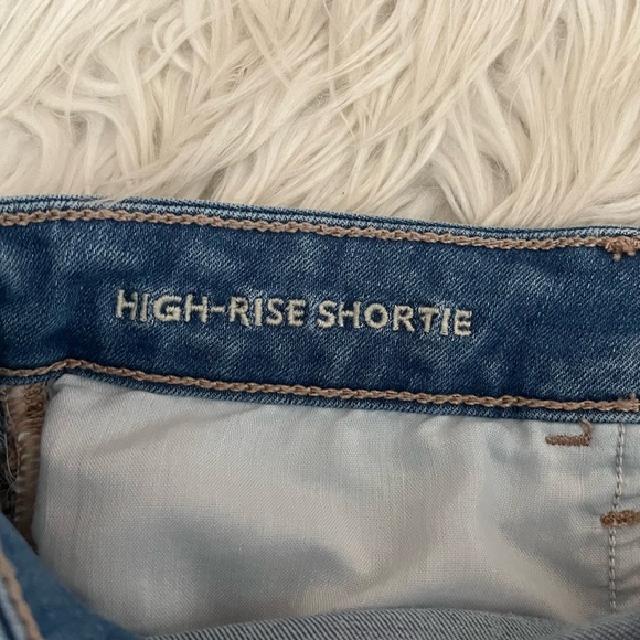 {American Eagle} Next Level Stretch High-Rise Shortie Jean Shorts in Blue - 10 - Picture 11 of 12